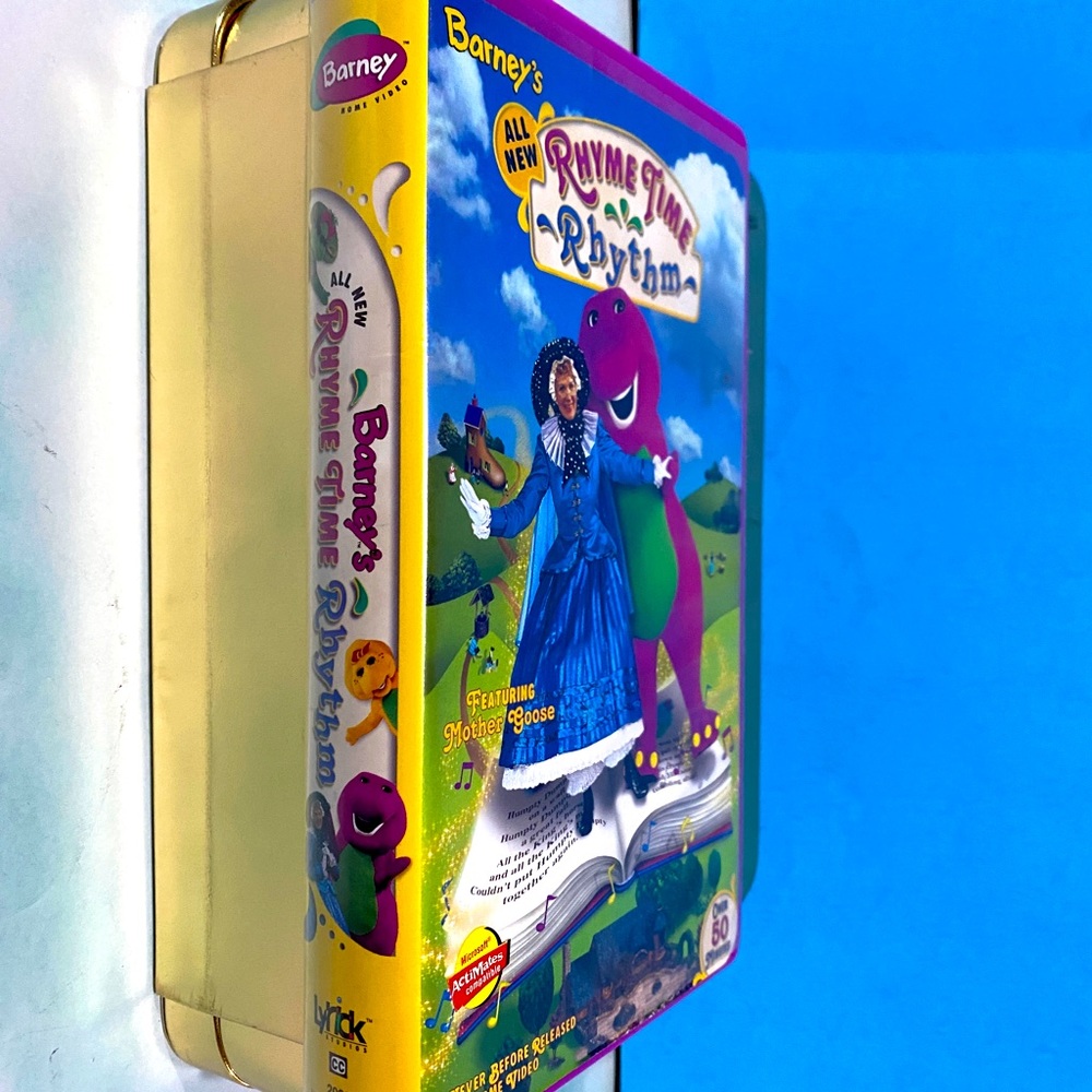 BARNEY THE PURPLE DINOSAUR VTG 1999 BARNEY’S RHYME TIME RHYTHM VHS IN CASE FUN! - Picture 2 of 9